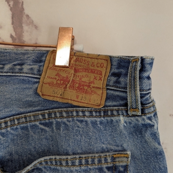 Vintage Levis Jeans Mens 38 X 30 501 XX  Vintage Y2K Denim Rigid Button Fly - Picture 14 of 15